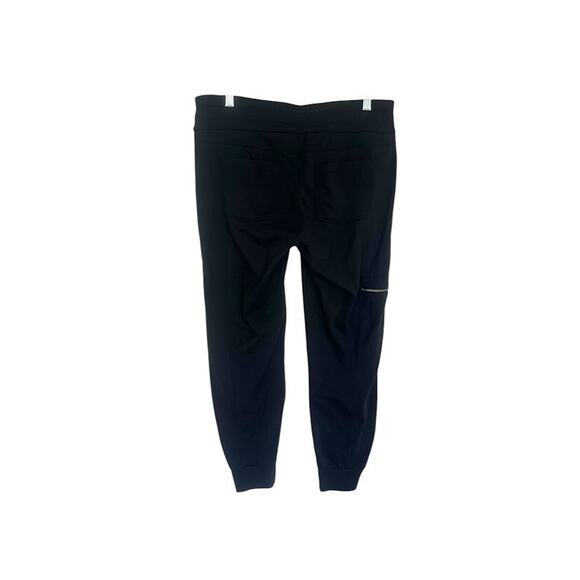Athleta Black Jogger Pants Pull On Zip Cargo Size 6 Travel Athletic Pocket Nylon - Picture 3 of 7